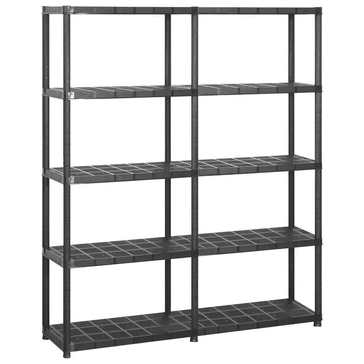 VidaXL Storage Shelf 5-Tier Black 142x38x170 cm Plastic