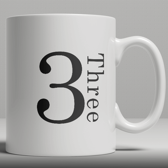 The Alphabet Collection By IWOOT Alphabet Ceramic Mug - Number 3 |