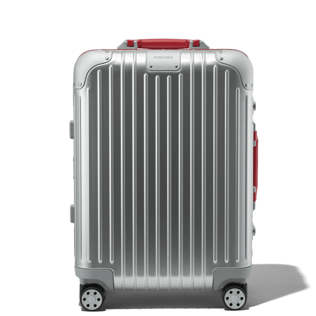 RIMOWA  Original Cabin Twist Koffer in Silber und Rot - Aluminium - 55x40x23