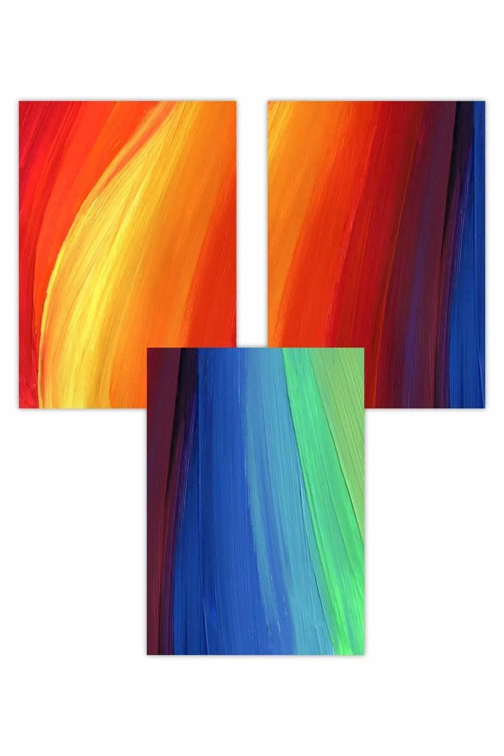 Artze Set of 3 Abstract Colourful Rainbow Art Posters