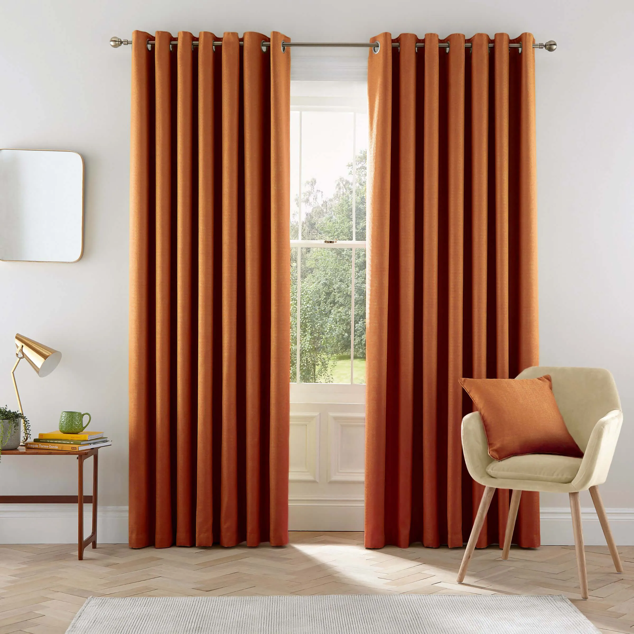 Helena Springfield Eden Eyelet Room Darkening Curtains orange