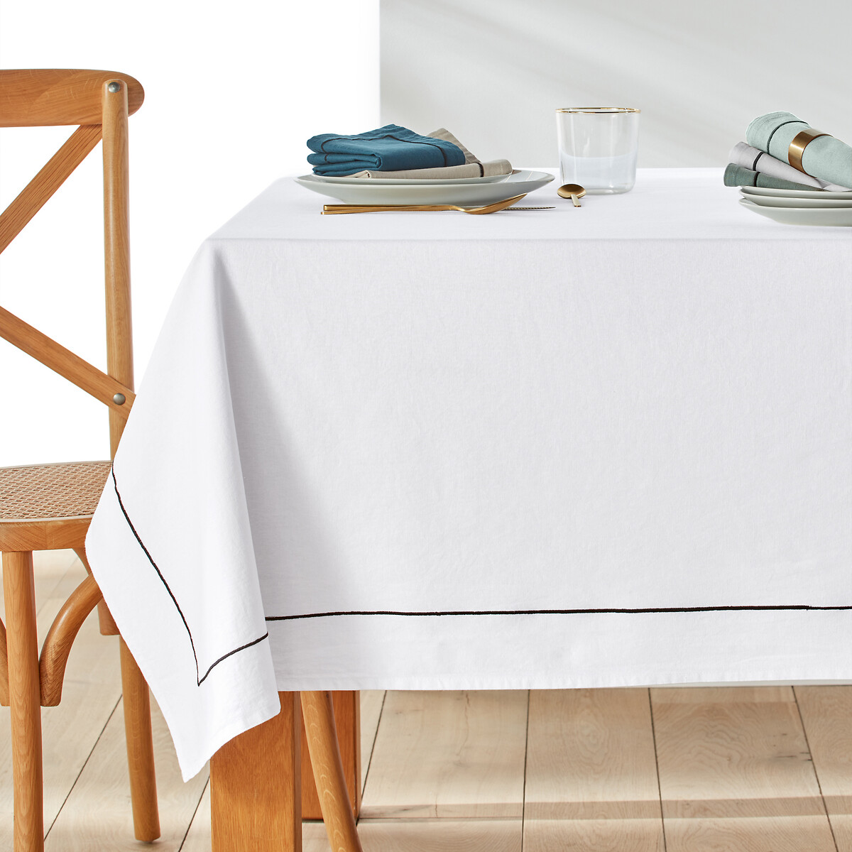 La Redoute Interieurs Métis Bourdon Washed Cotton Linen Tablecloth by La Redoute