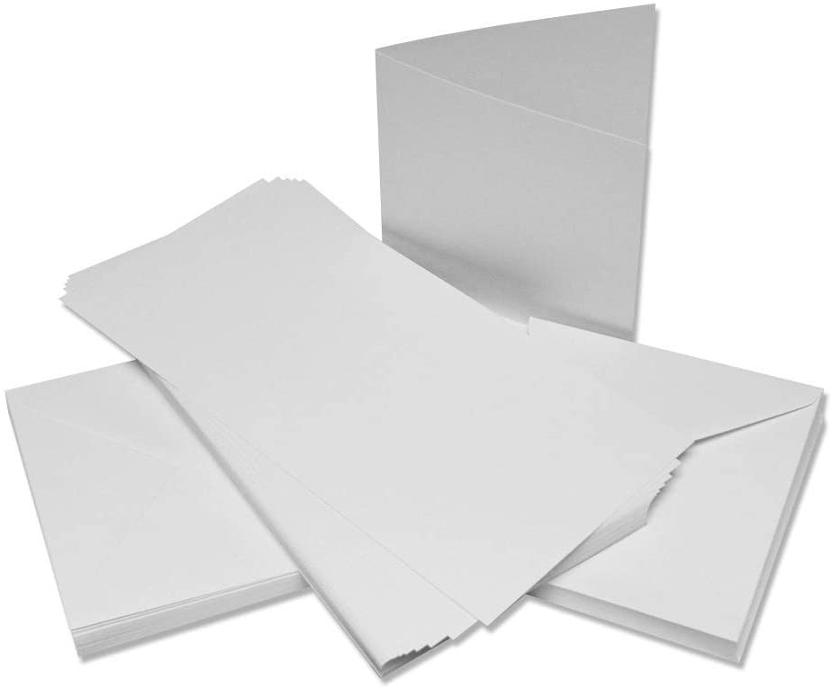 Craft UK Premium Collection Cards & Envelopes 6x6 Inch White Linen