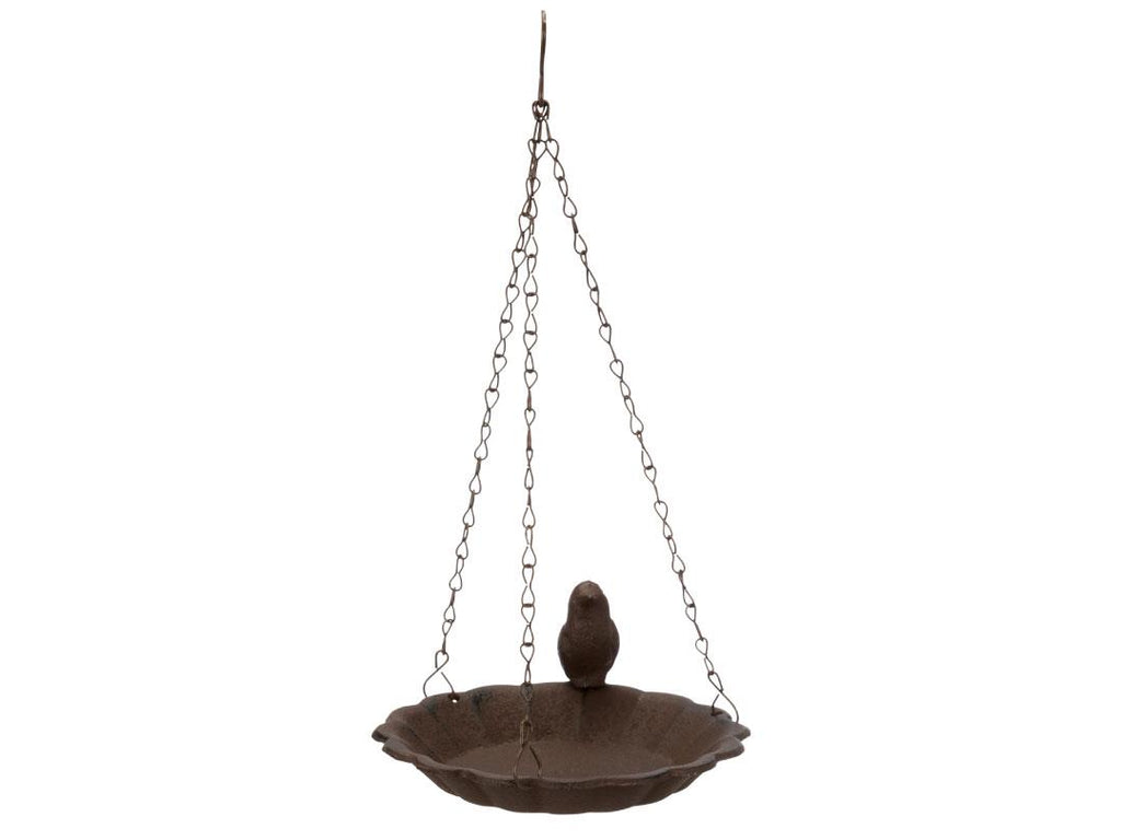 Trixie Cast Iron Hanging Bird Bath with Bird Brown - 250ml - 16cm