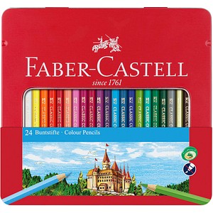 Faber Castell Colour Pencils Hexagonal Tin Of 24