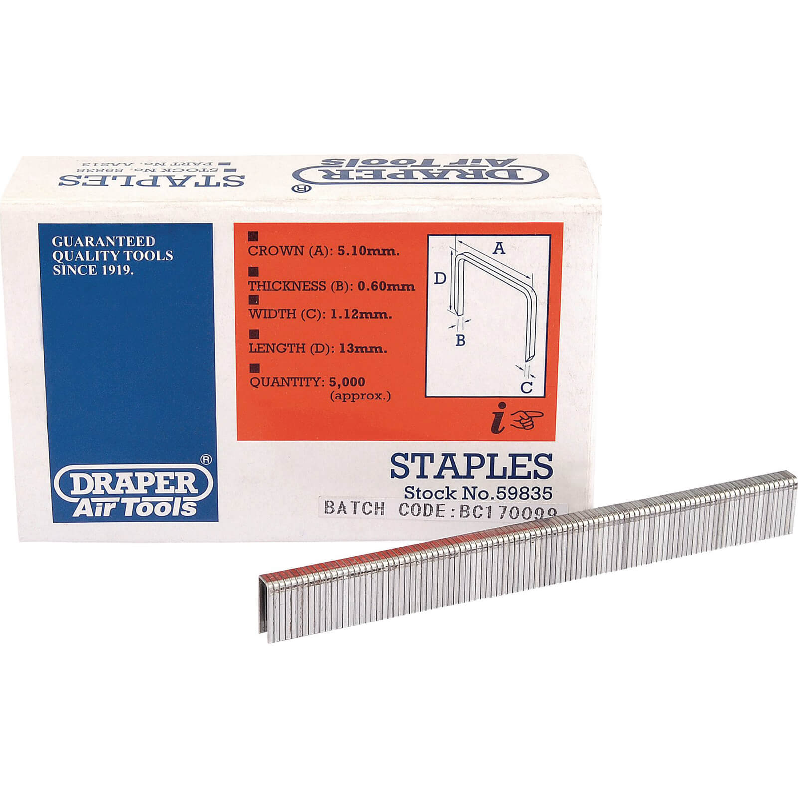 Draper Staples, 13mm (5000) 59835