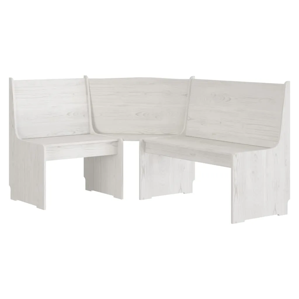 VidaXL Corner Bench 151 cm Solid Wood Pine White