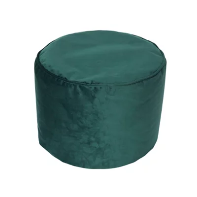 Core Velvet Forest Green Round Pouffe