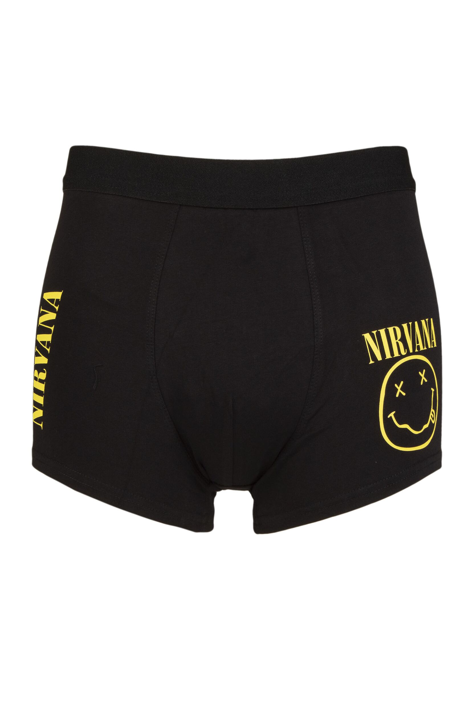 SOCKSHOP Music Collection 1 Pack Nirvana Boxer Shorts Black Small