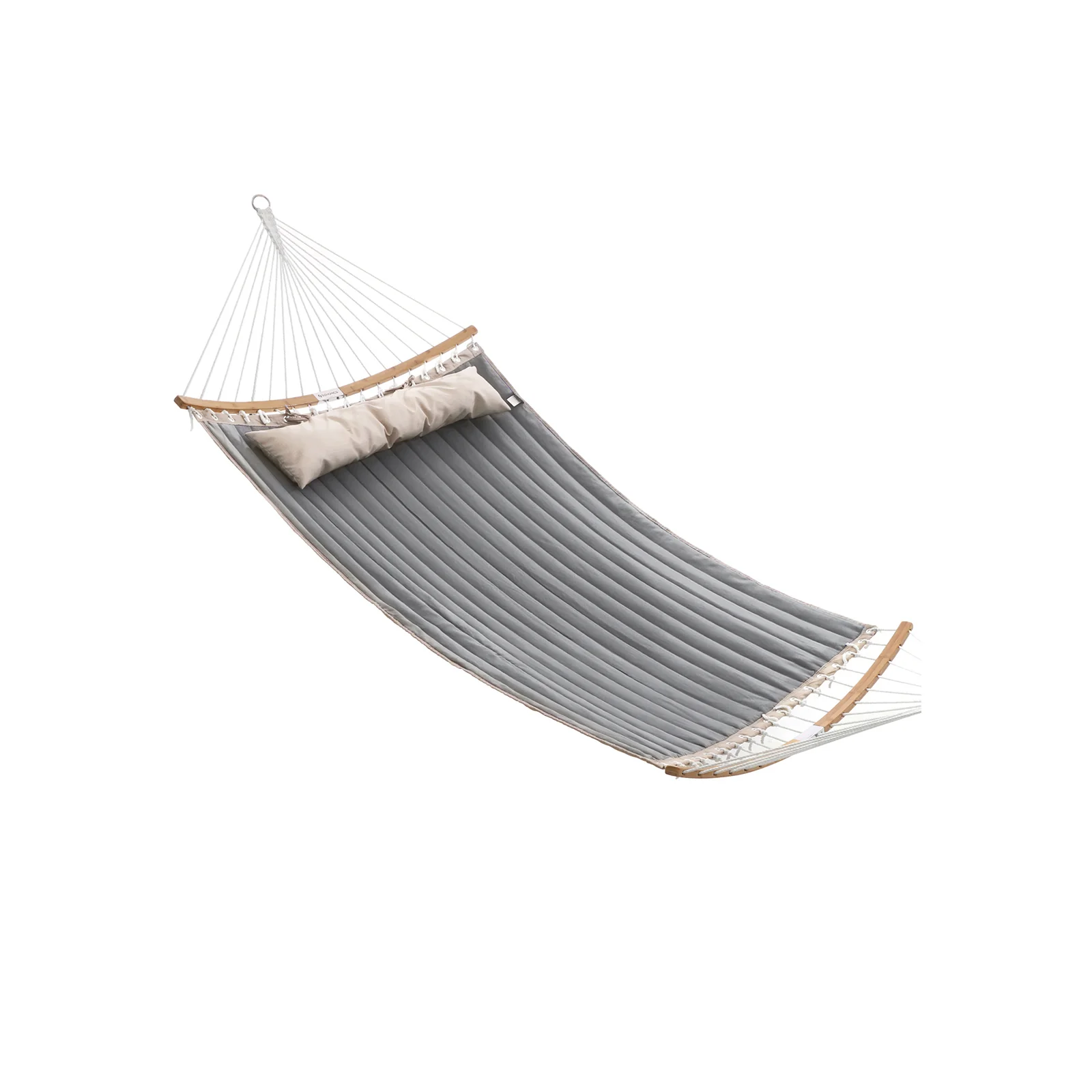 SONGMICS Gray Hammock Bed with Pillow with Spreader Bars