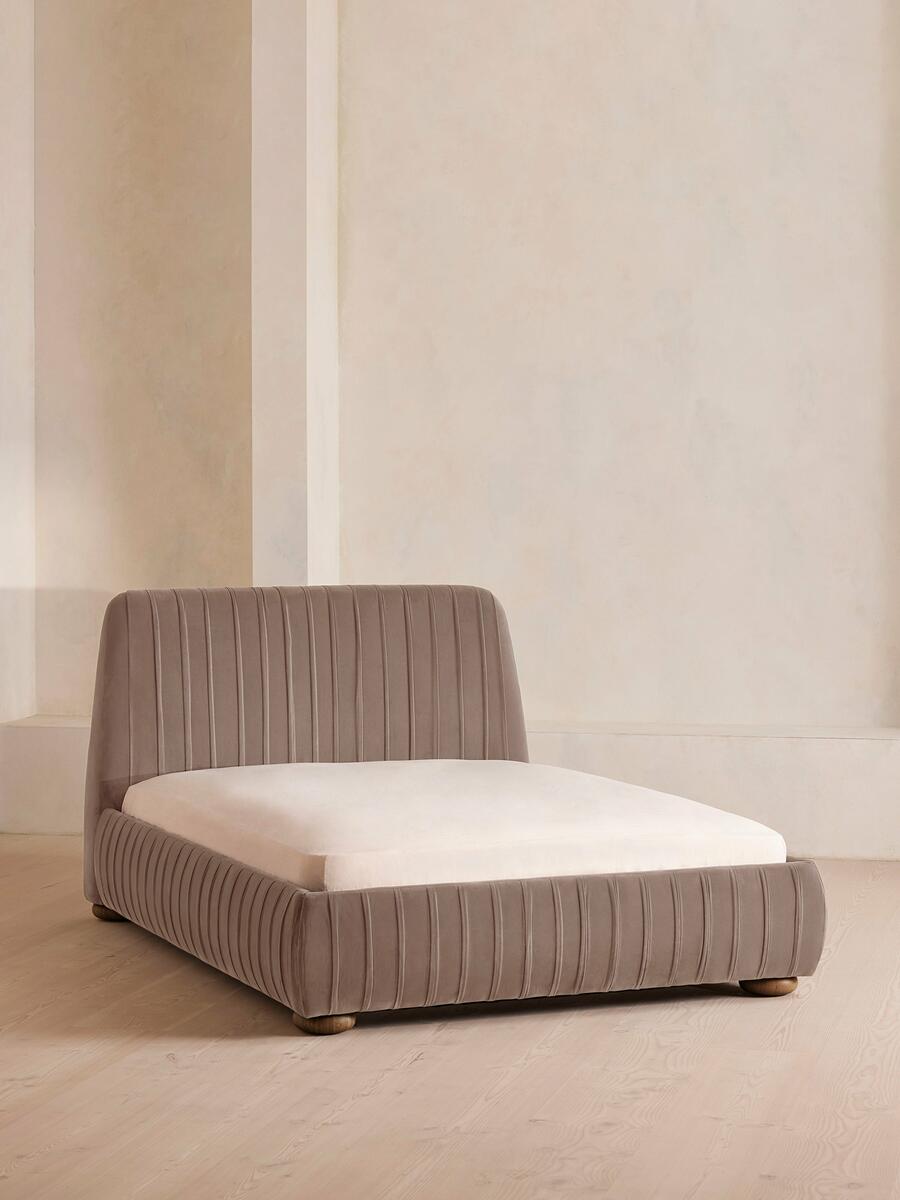 Soho Home Vivienne Bed, Double, Velvet, Taupe