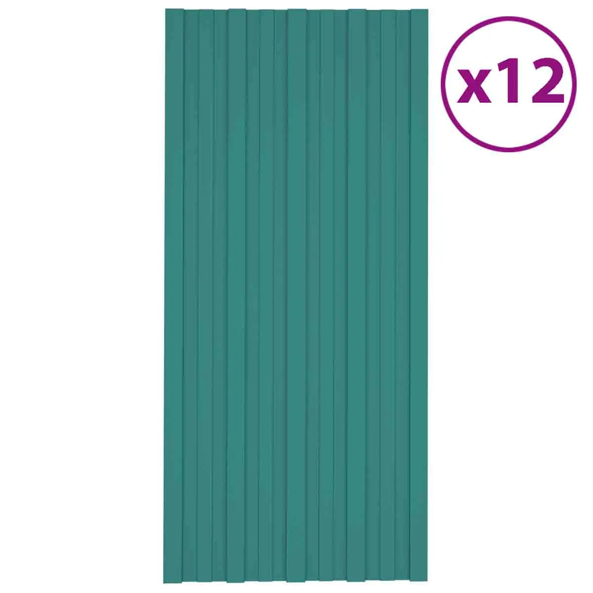 VidaXL Roof Panels 12 pcs Galvanised Steel Green 100x45 cm