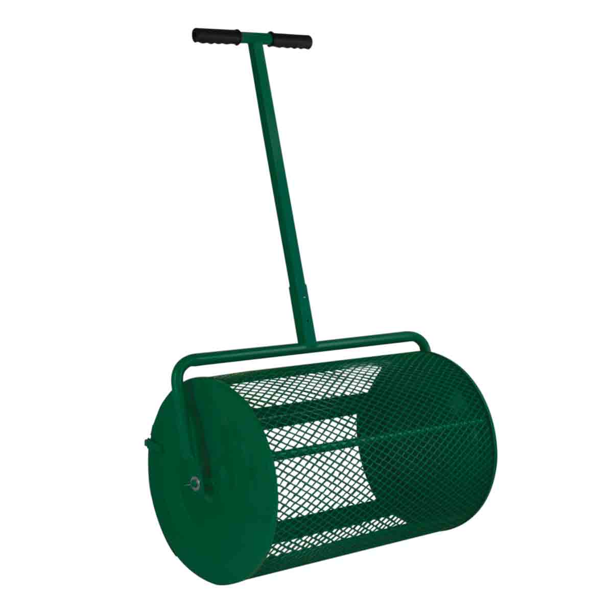 T-MECH Compost Spreader Roller Peat Moss Topsoil Garden Lawn 80L 26" Steel Cage