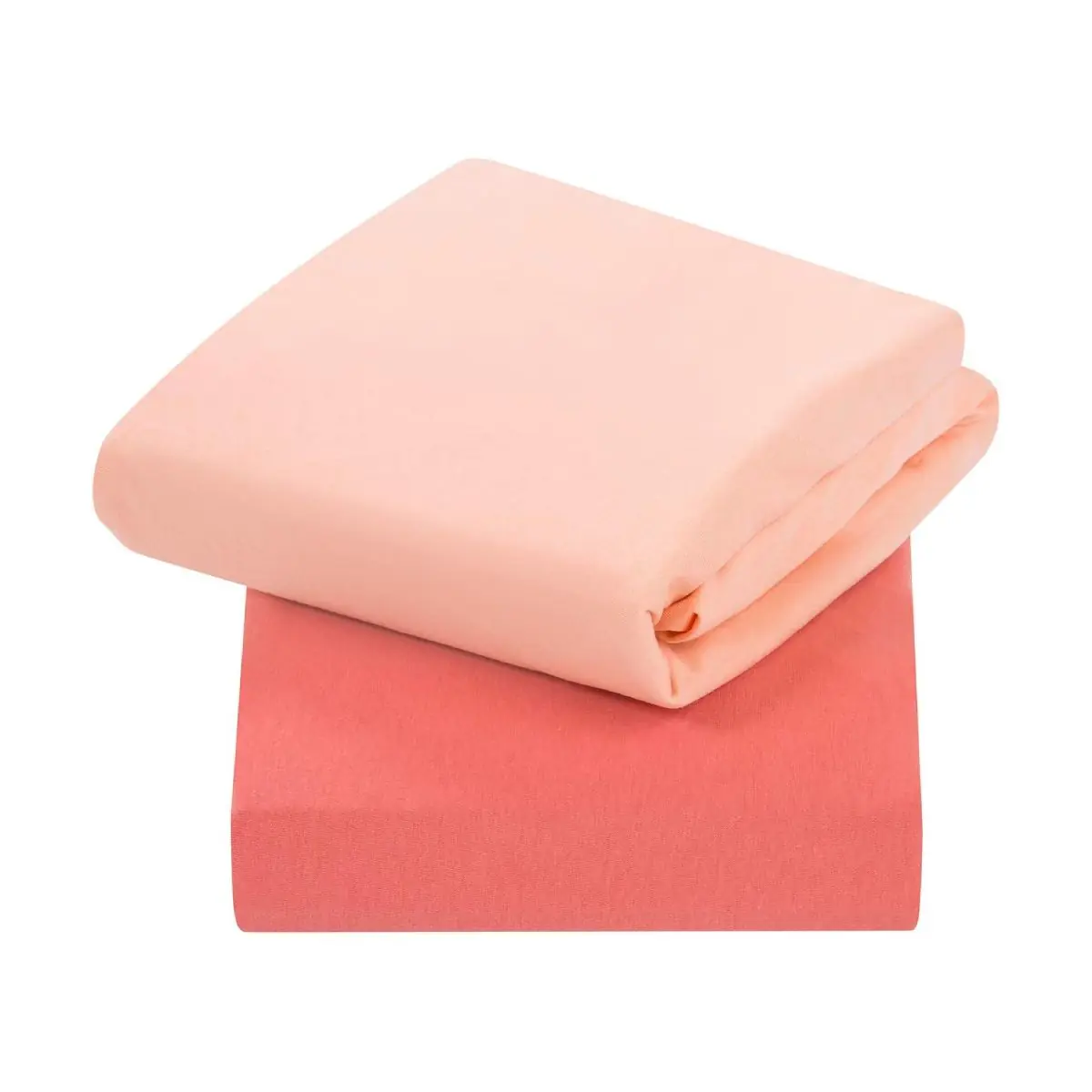 Clevamama Jersey Cotton Fitted Sheets For Cot Bed (70x140 cm)-Coral