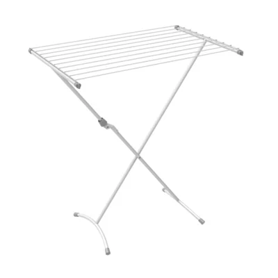 Betterdri Laundry White Silver Effect 1 Tier Foldable Laundry Airer, 8M