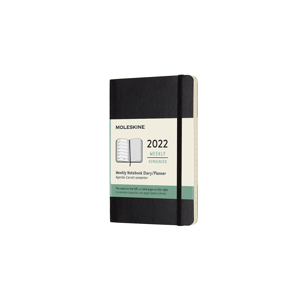 Moleskine Black Pocket Weekly Soft 12M Diary 2022