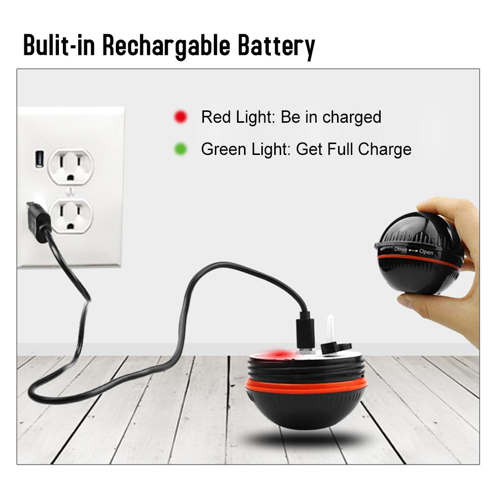 TOMTOP JMS Smart BT Fish Finder with APP Portable Fish Detector Depth Finder Night Fishing Finder for Kayak black