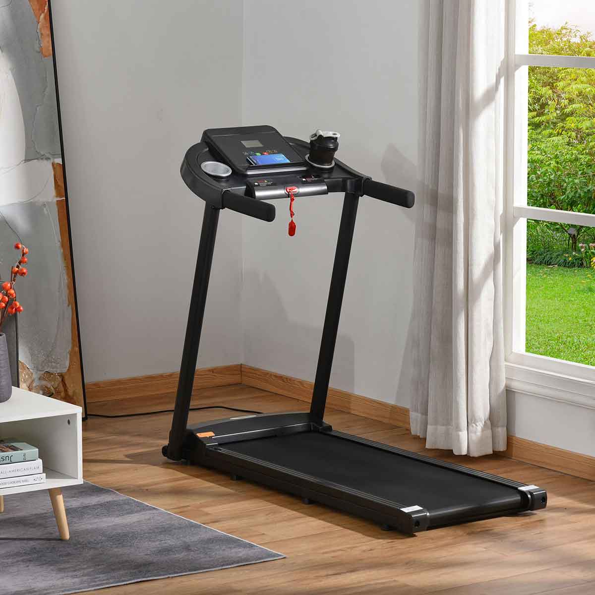 Homcom Treadmill 1.5hp Electric Motorised Running Machine W/ Led