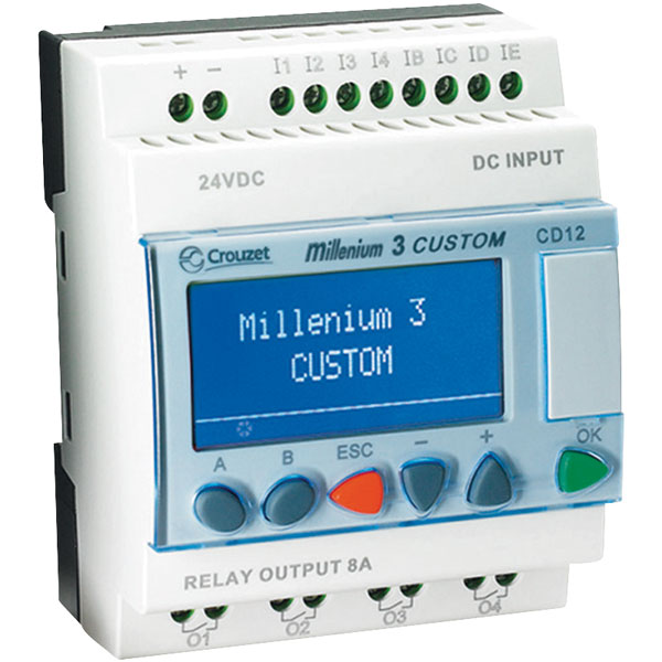 CROUZET Millenium 3 Logic Module - 8 Inputs, 4 Outputs, Relay, Front Panel Interface