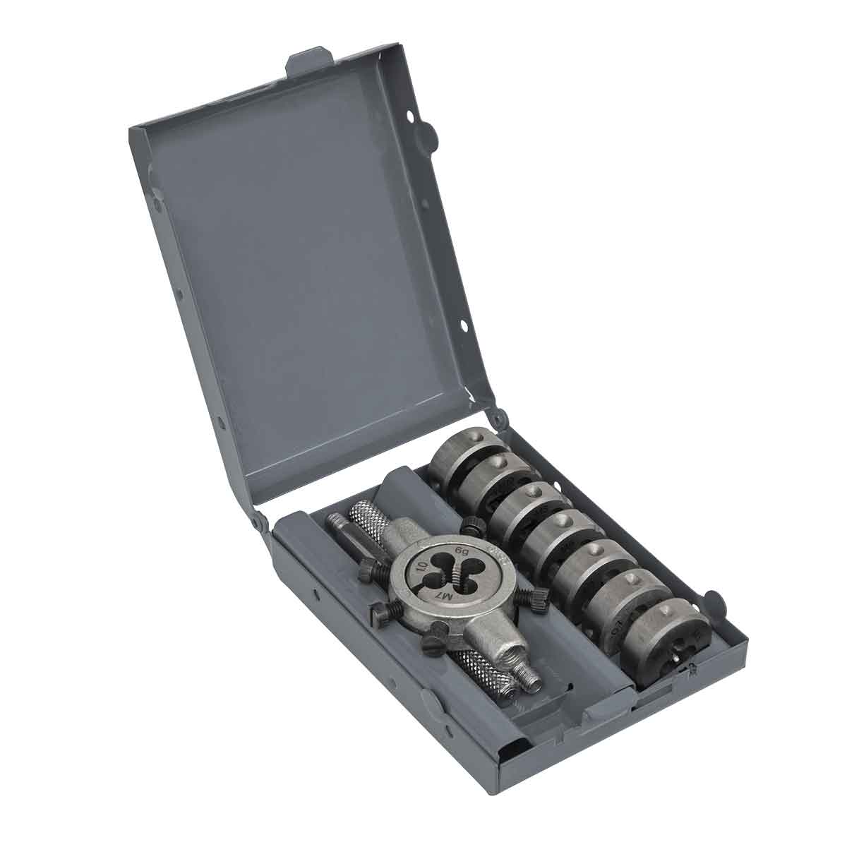 Sealey Split Die Set With Retention Screws And Steel Knurled Handles 9Pc Ak3009