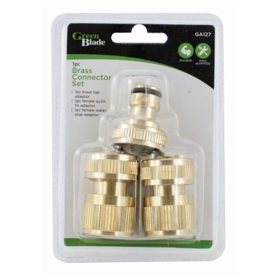 Green Blade 3Pc Brass Connector Set