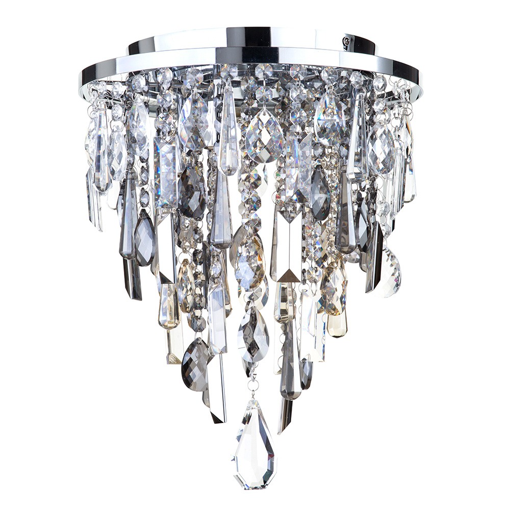BHS Lighting Jennifer Flush Ceiling Light|metallic silver