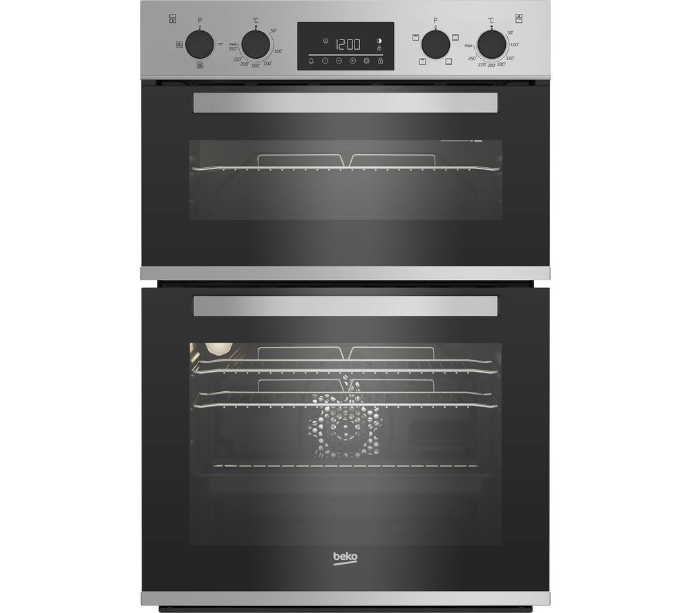 Beko BBXDF22300S Electric Double Oven - Silver, Silver/Grey
