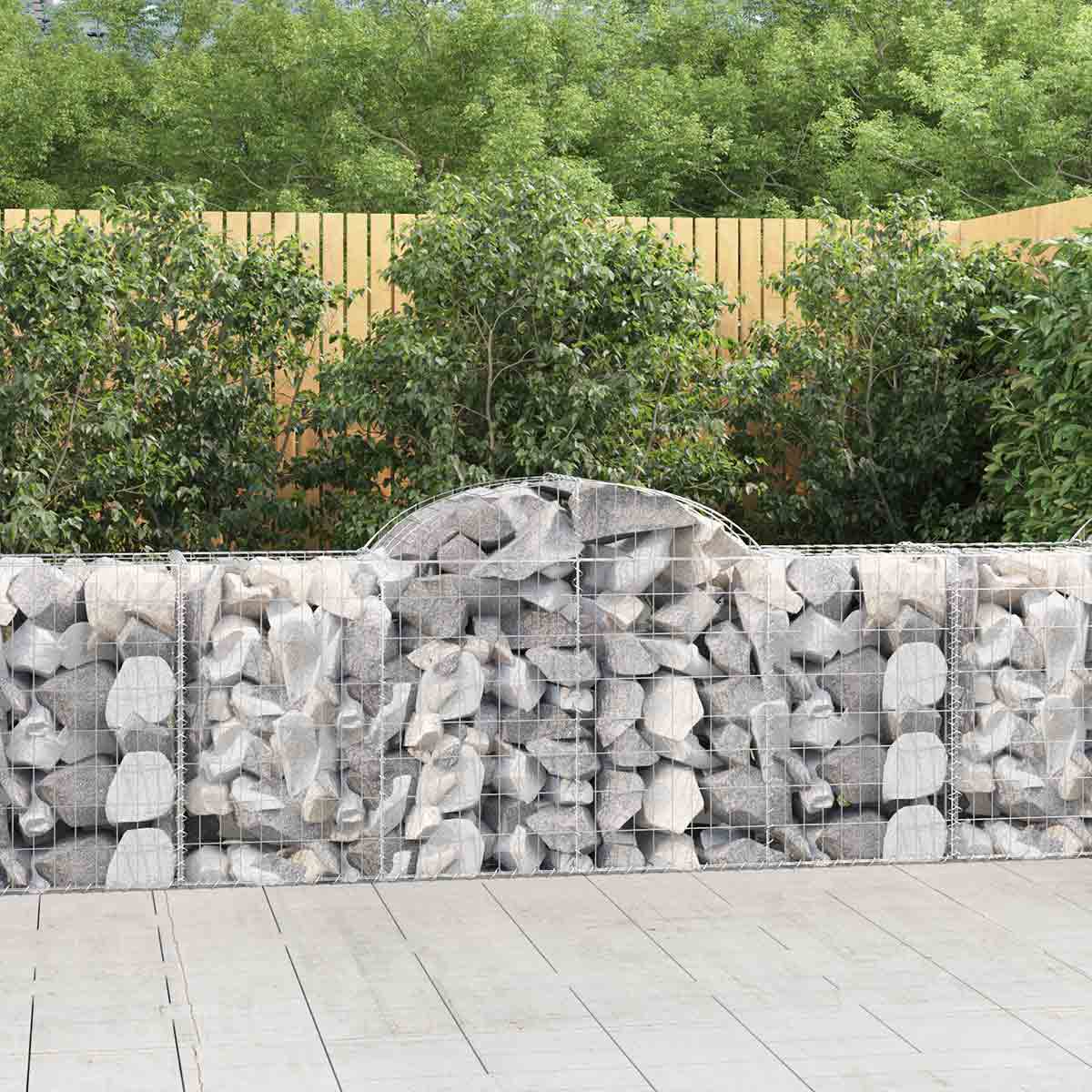 VidaXL Arched Gabion Baskets 4 pcs 200x50x80/100 cm