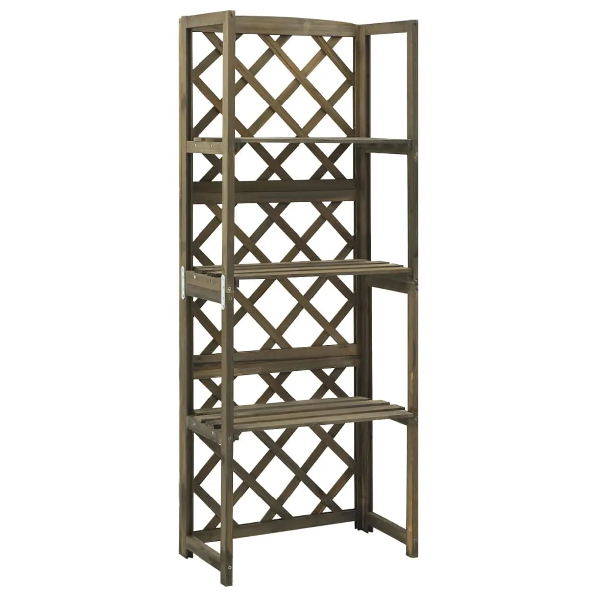 VidaXL Trellis with Shelves Grey 55x30x140 cm Solid Fir Wood
