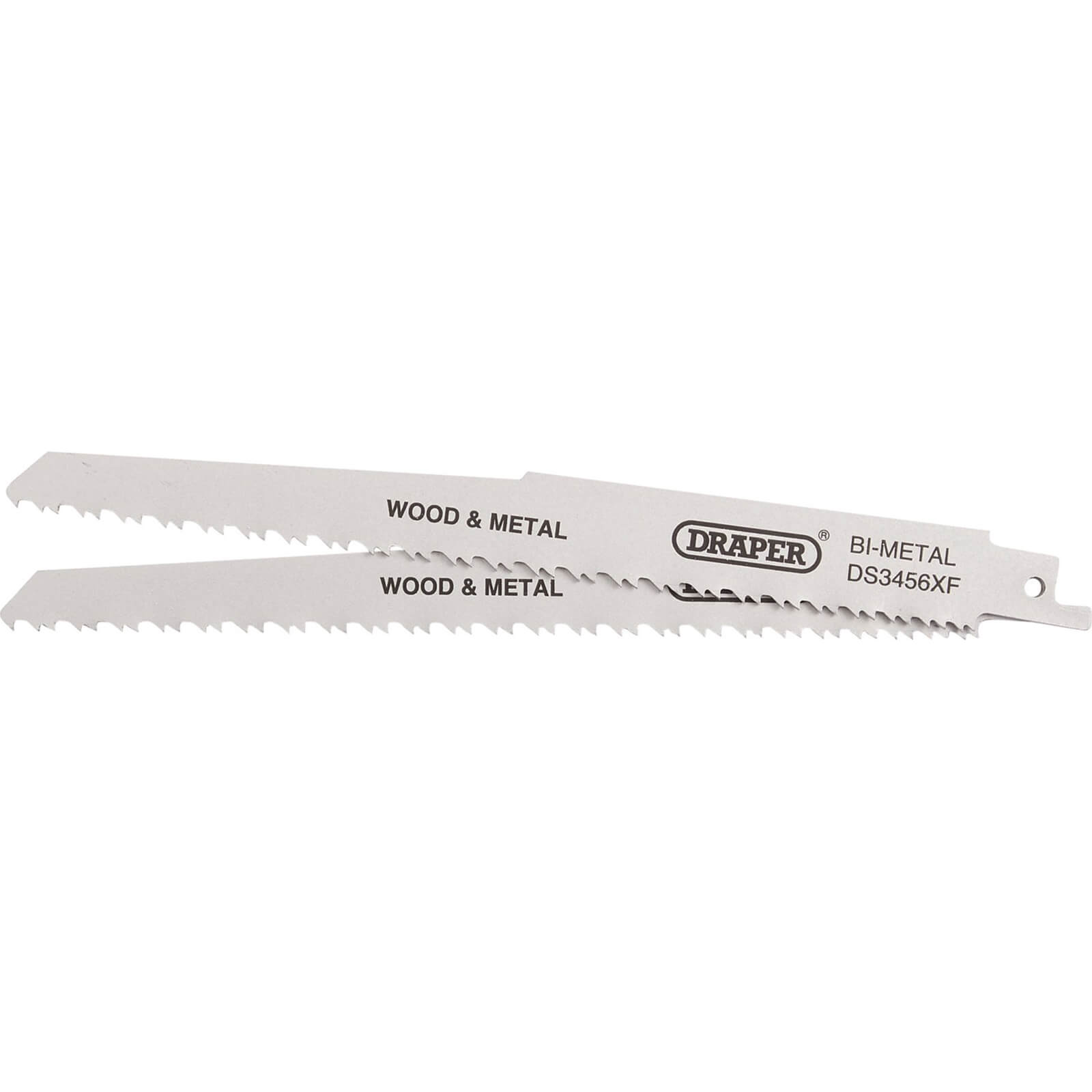 Draper Bi-Metal Reciprocating Saw Blades For Multi-Purpose Cutting, 200mm, 6-12Tpi (Pack Of 2) 43065