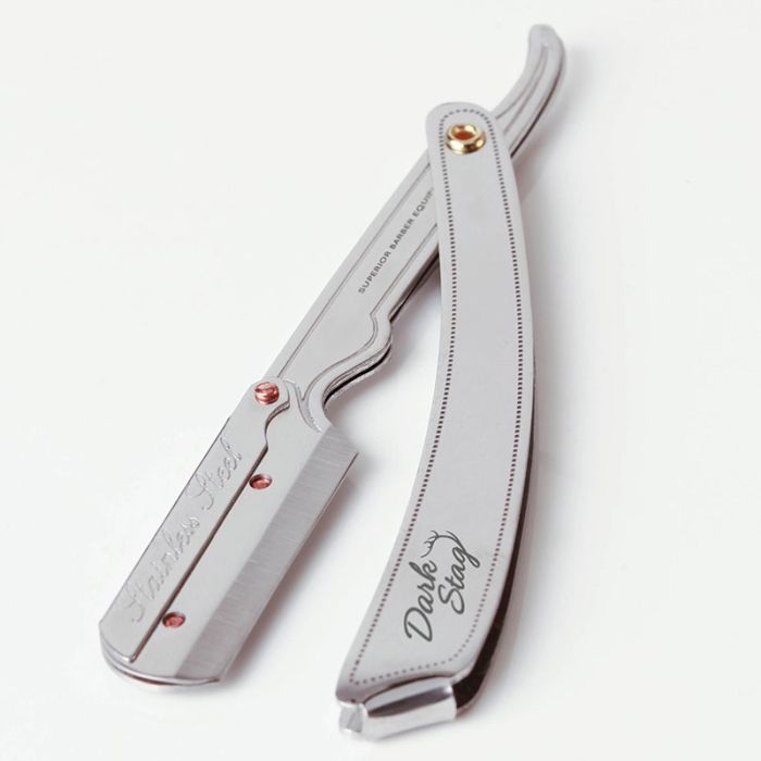 Dark Stag Straight Razor Steel Handle
