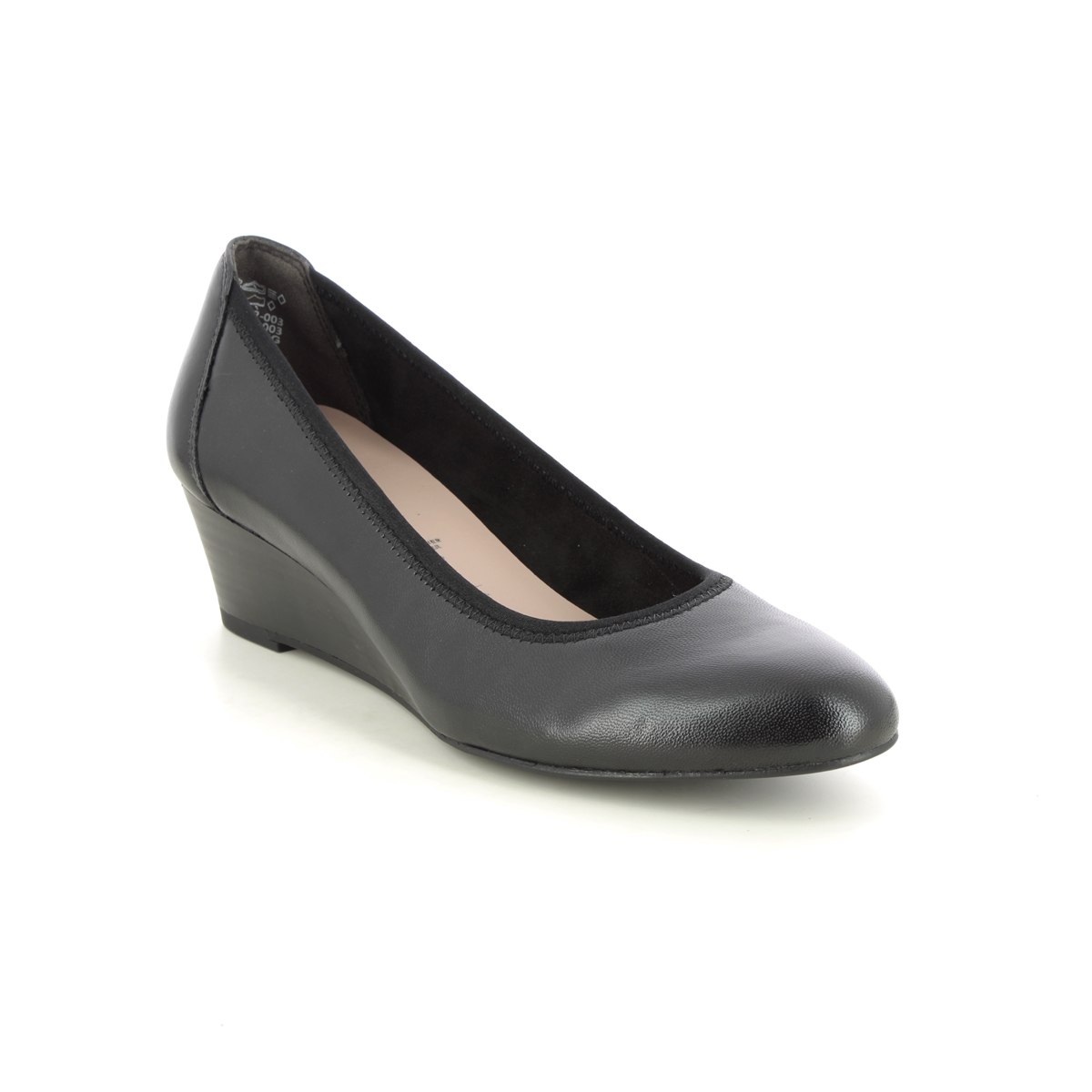 Tamaris Leather Ballet Pumps With Wedge Heel