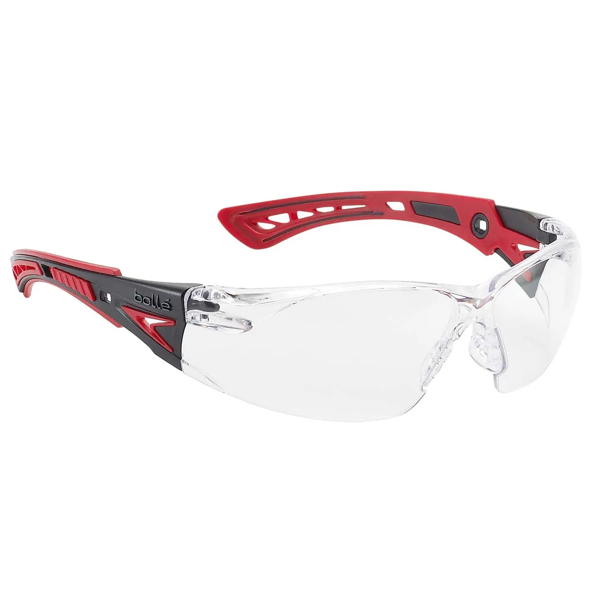 bolle Lunette de sécurité RUSH+ Bollé incolore traitement Platinum Rouge Noir