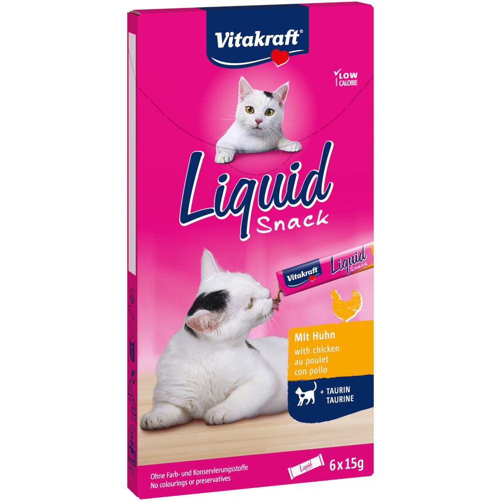 Vitakraft Cat Liquid Snack with Chicken & Taurine - 6 x 15g