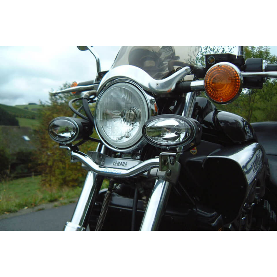 FEHLING Lamp holder for auxiliary headlights YAMAHA XV 750/1100 Virago, YAMAHA V-Max, silver, silver