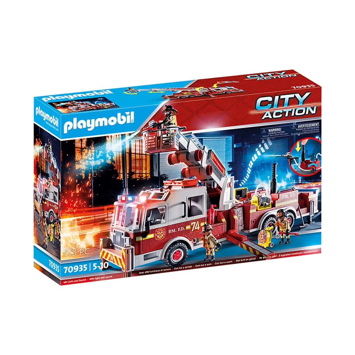 Playmobil 70935 Rescue Vehicles Fire Engine With Tower Ladder