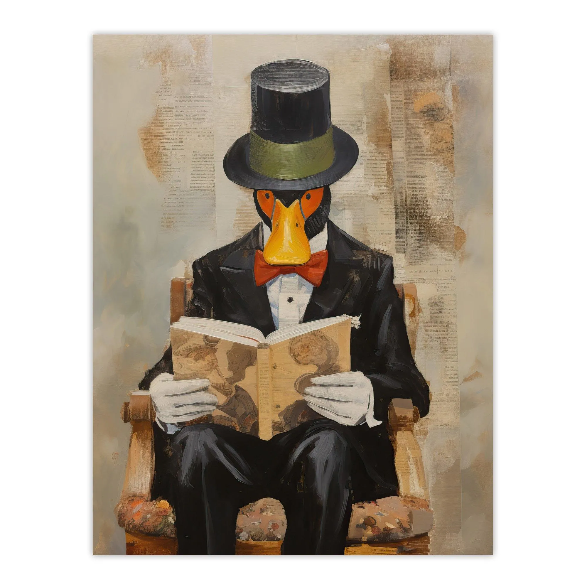 Artery8 Formal Duck Story Make Way For Ducklings Fairy Tale Childrens Book Artwork Painting Unframed Wall Art Print Poster Home Decor Premium