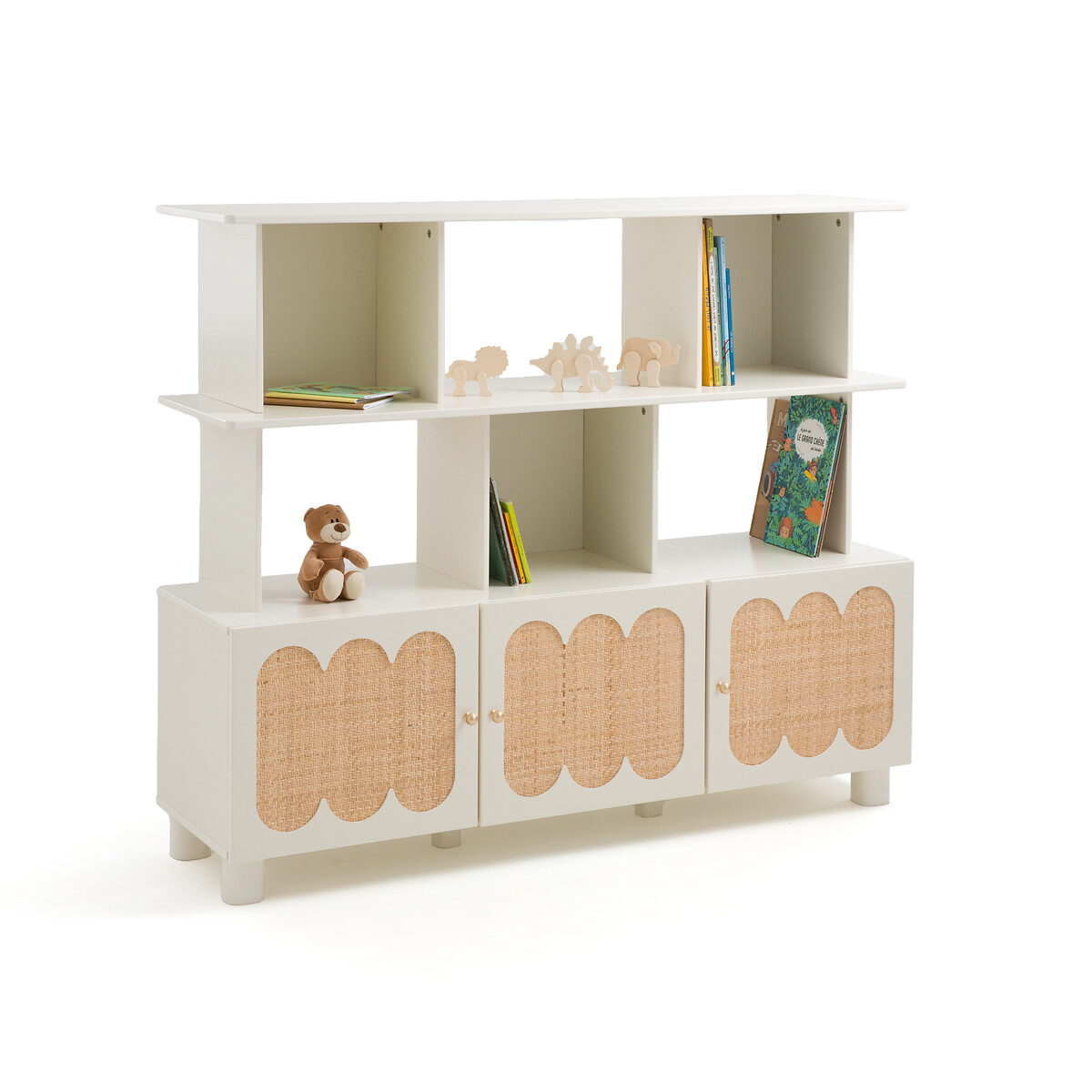 La Redoute Interieurs Ptilu Wood and Rattan Bookcase by La Redoute