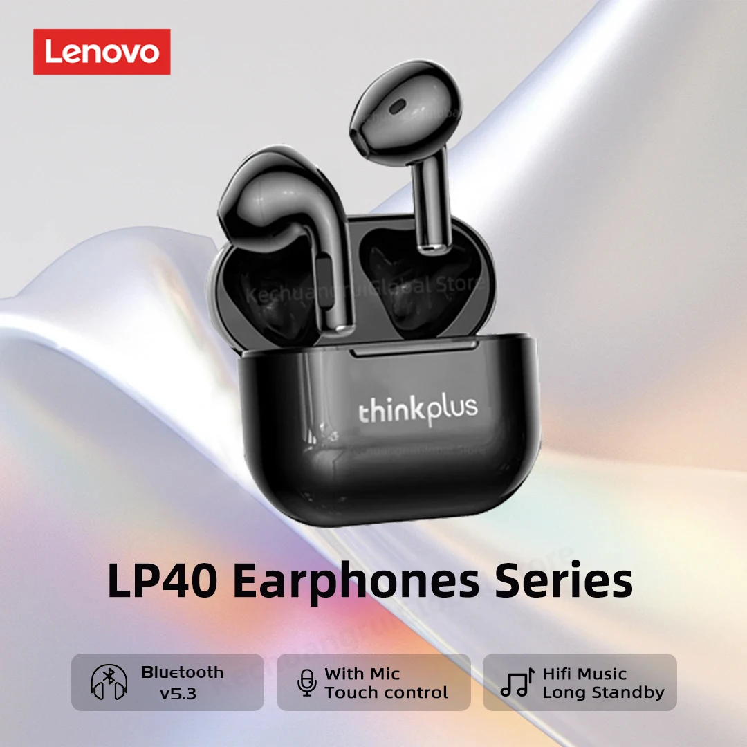 Lenovo Original Lp40pro Lp40 Lp40ii Wireless Bluetooth 5.3 Earphones Tws Hifi Earbuds Sport Headset