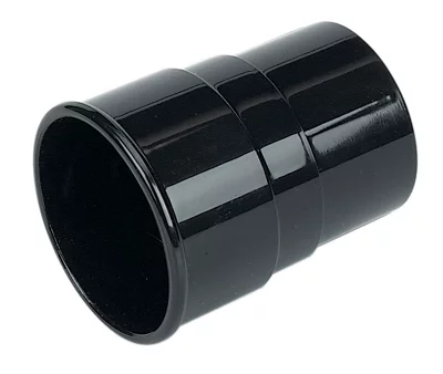 Floplast Plastic Guttering 68mm Black Round Downpipe Connector Socket RS1B