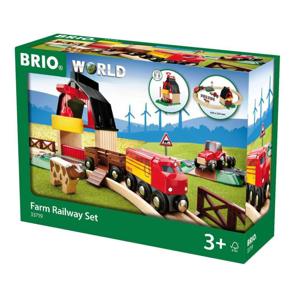 BRIO 33719 Farm Railway Set Toy Train Set For Kids Age 3 And Up