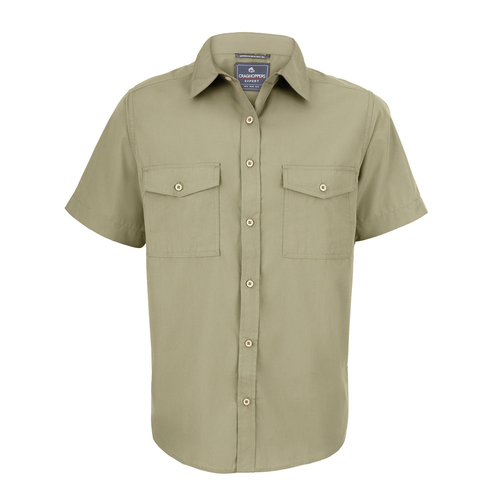 Craghoppers Mens Expert Kiwi Short-Sleeved Shirt (L) (Pebble Brown)