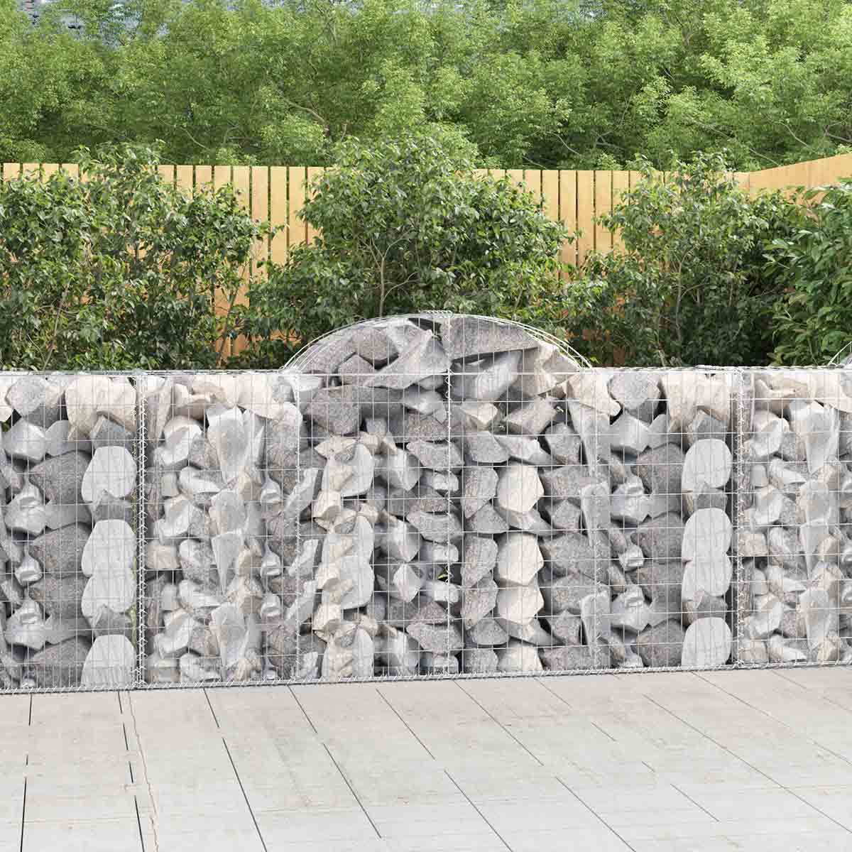 VidaXL Arched Gabion Baskets 4 pcs 200x50x100/120 cm