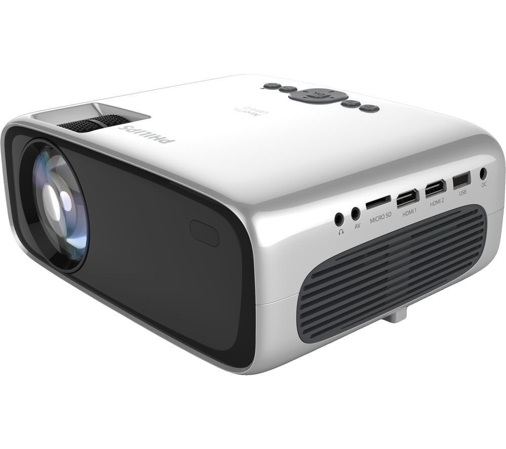 Philips NeoPix Ultra 2 NPX645 Smart Full HD Home Cinema Projector, Silver/Grey,Black