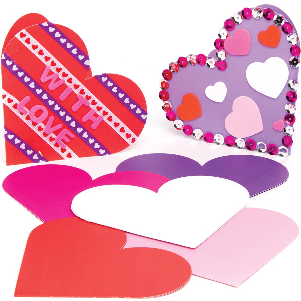 Baker Ross Heart Greeting Cards  (Pack of 12)