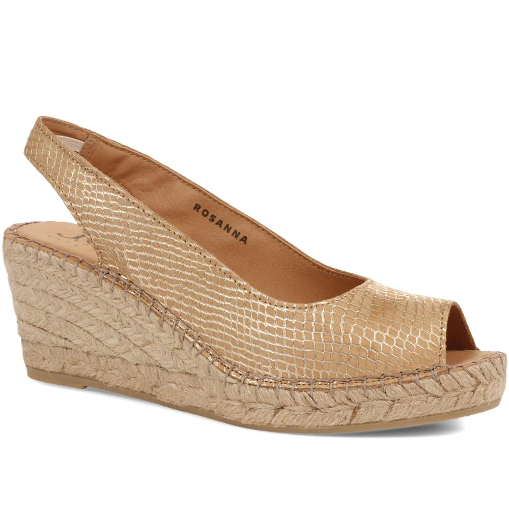 Jones Bootmaker Women's  Rosanna Slingback Wedges - ROSANNA / 318 559 - Gold 4