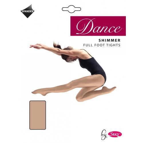 Silky Boy's Girl's Dance Shimmer Full Foot Tights (1 Pair)|Size: 11-13 Years|light beige