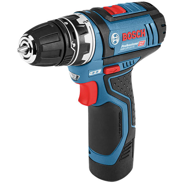 Bosch GGSR 12V-15 FC 12v FlexiClick Drill Driver with GFA 12-B Chuck Attachment 2x 2.0ah batteries and Charger in L-Boxx Case - 0 601 9F6 071
