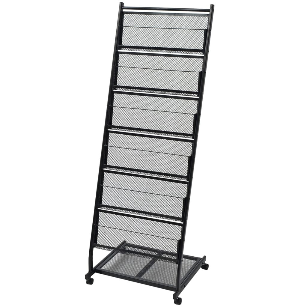 VidaXL Magazine Rack 47.5x43x133 cm Black A4