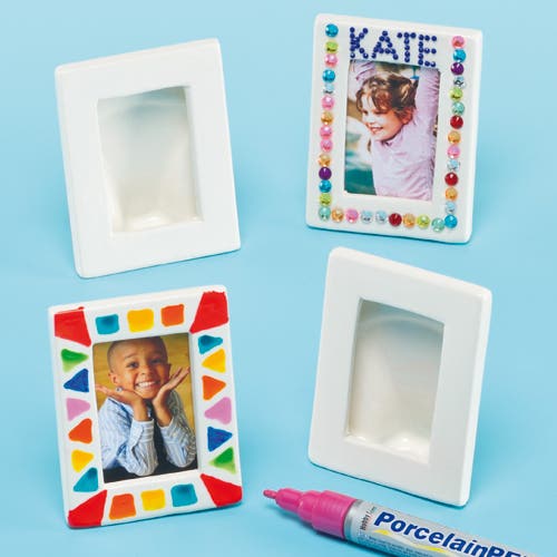 Baker Ross Mini Porcelain Photo Frames (Box of 4)